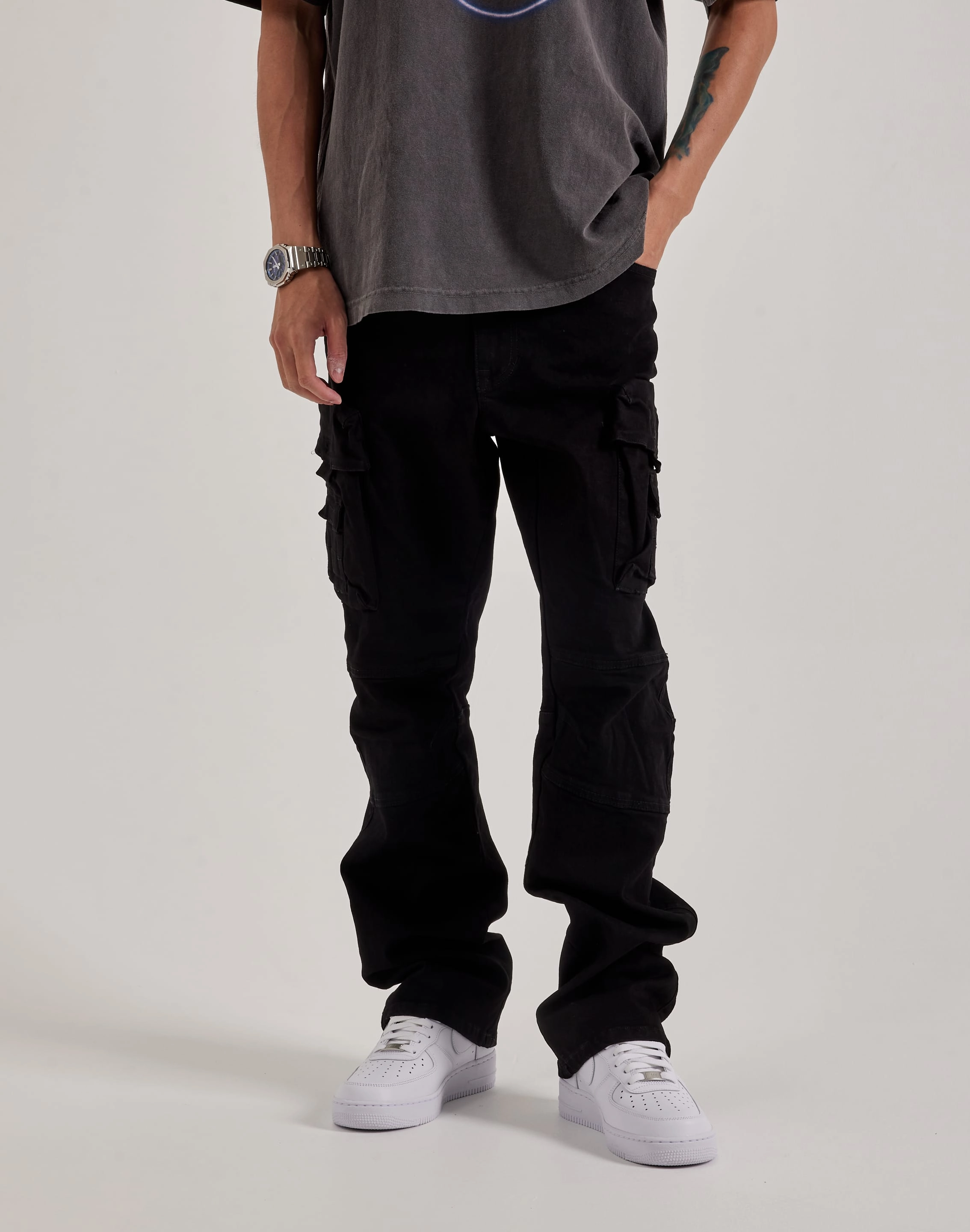 Smart casual wear Smoke Rise Cargo Pants Patterned fashion (floral, stripes, etc.)