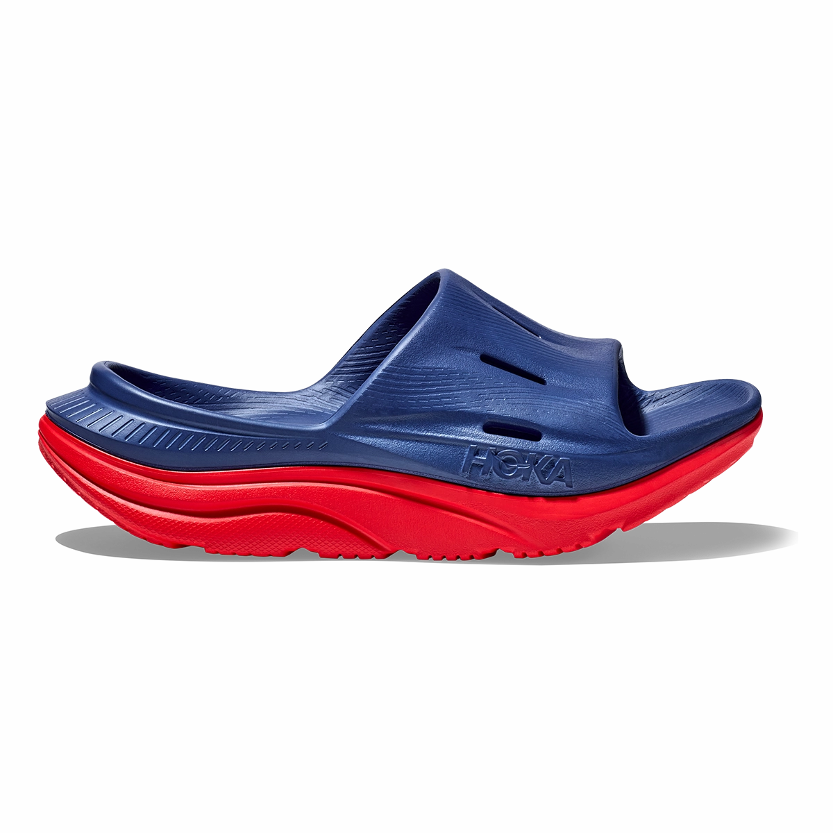 Hoka Ora Recovery Slide 3 - Bellwhether Blue - Red Alert Indispensable Cost-effective