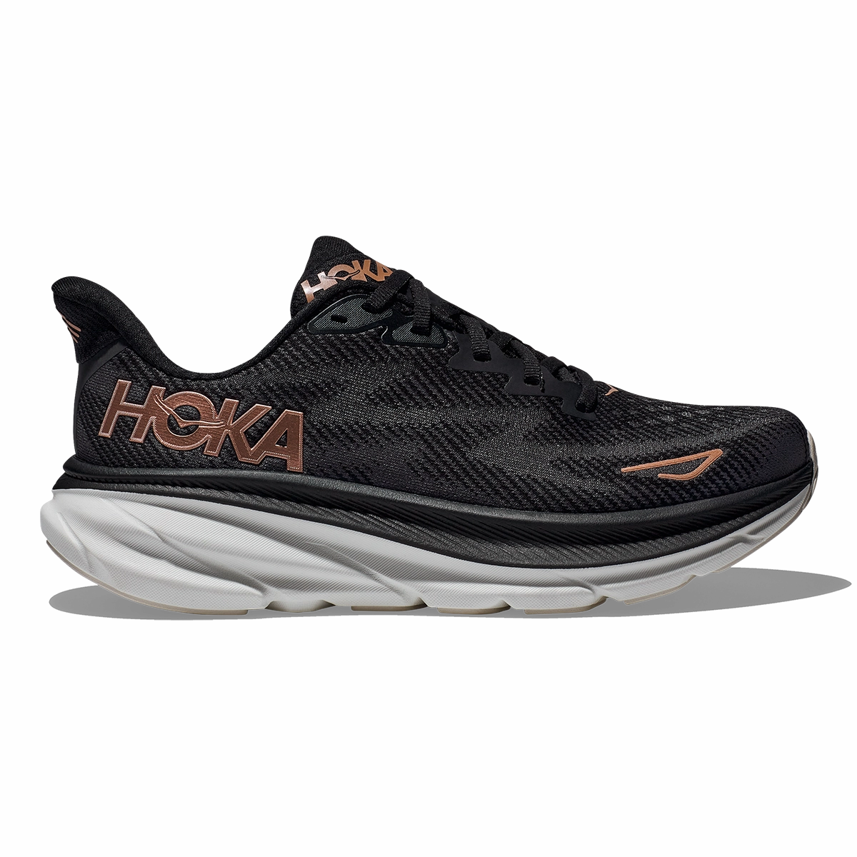 Safe Hoka Clifton 9 - Black - Rose Gold Animated