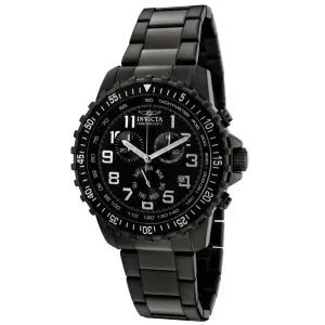 Invicta 1328 Men's Specialty Black Dial Gunmetal IP Steel Bracelet Chronograph Watch Invicta Men's Watches