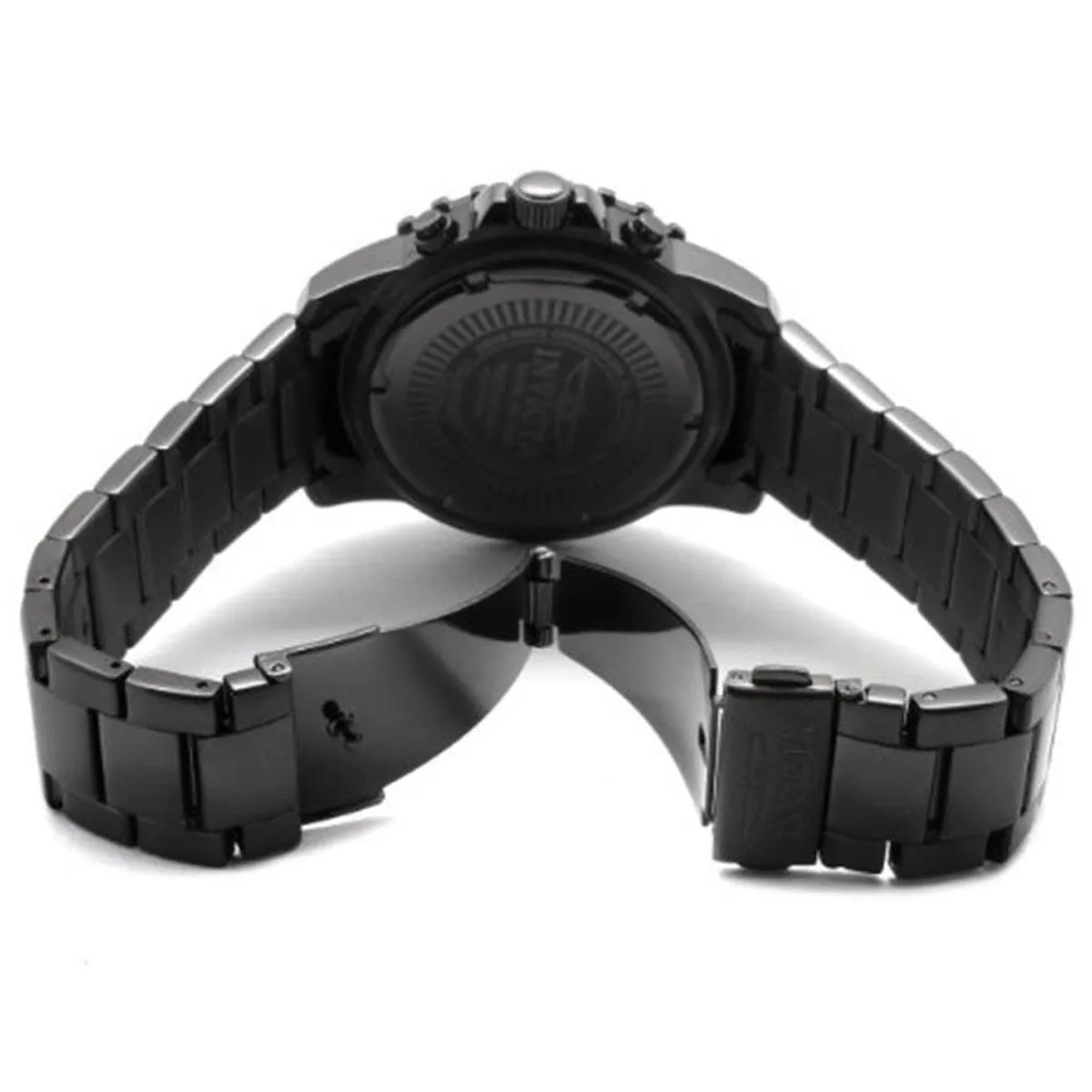 Invicta 1328 Men's Specialty Black Dial Gunmetal IP Steel Bracelet Chronograph Watch Invicta Men's Watches