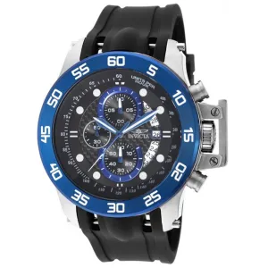 Invicta 19252 Men's I-Force Black Dial Black Polyurethane Strap Chronograph Watch Invicta Men's Watches