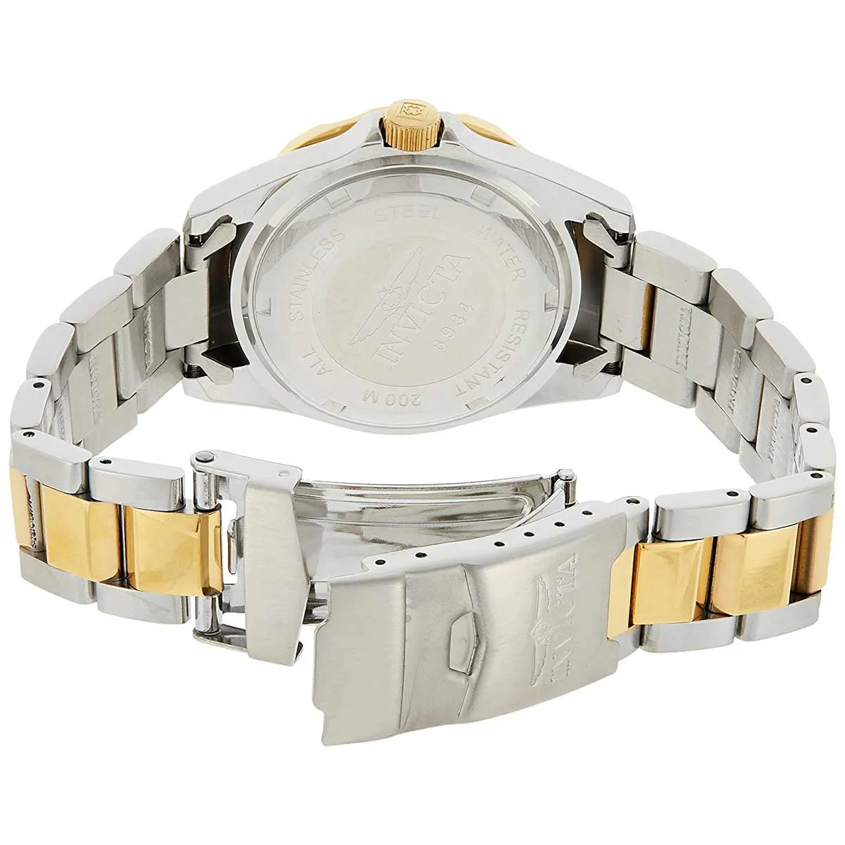 Invicta 8934 Men's Two Tone Yellow Steel Bracelet Quartz Pro Diver Invicta Men's Watches
