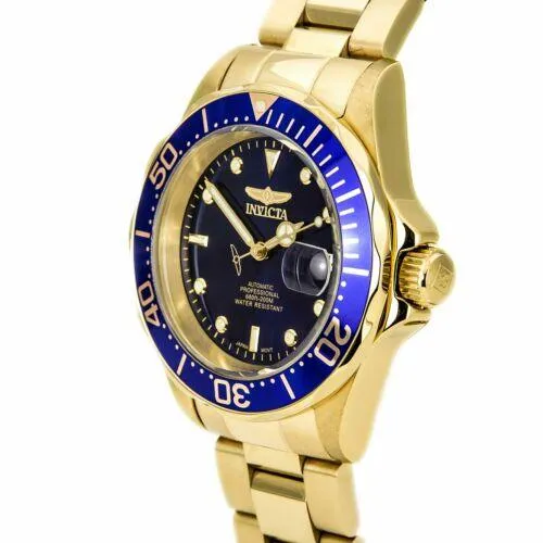 Invicta Men's Automatic Watch - Pro Diver Yellow Steel Bracelet Blue Dial Date | 8930 Invicta Men's Watches