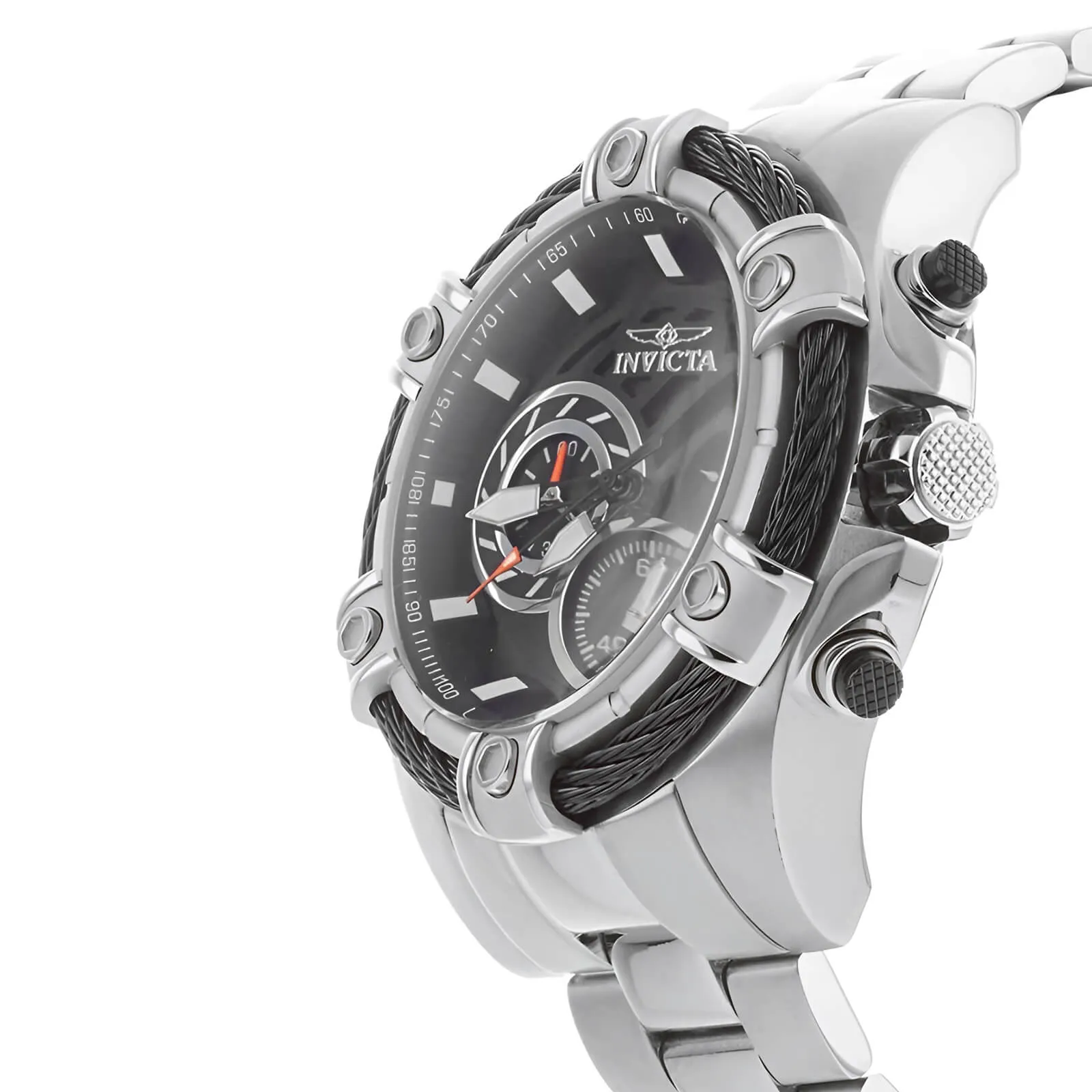 Invicta Men's Chronograph Watch - Bolt Black Dial Stainless Steel Bracelet | 25512 Invicta Men's Watches