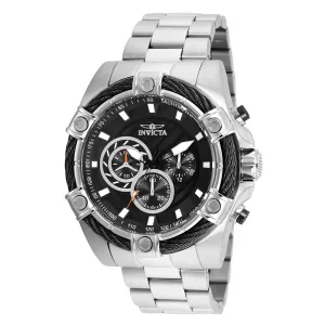 Invicta Men's Chronograph Watch - Bolt Black Dial Stainless Steel Bracelet | 25512 Invicta Men's Watches