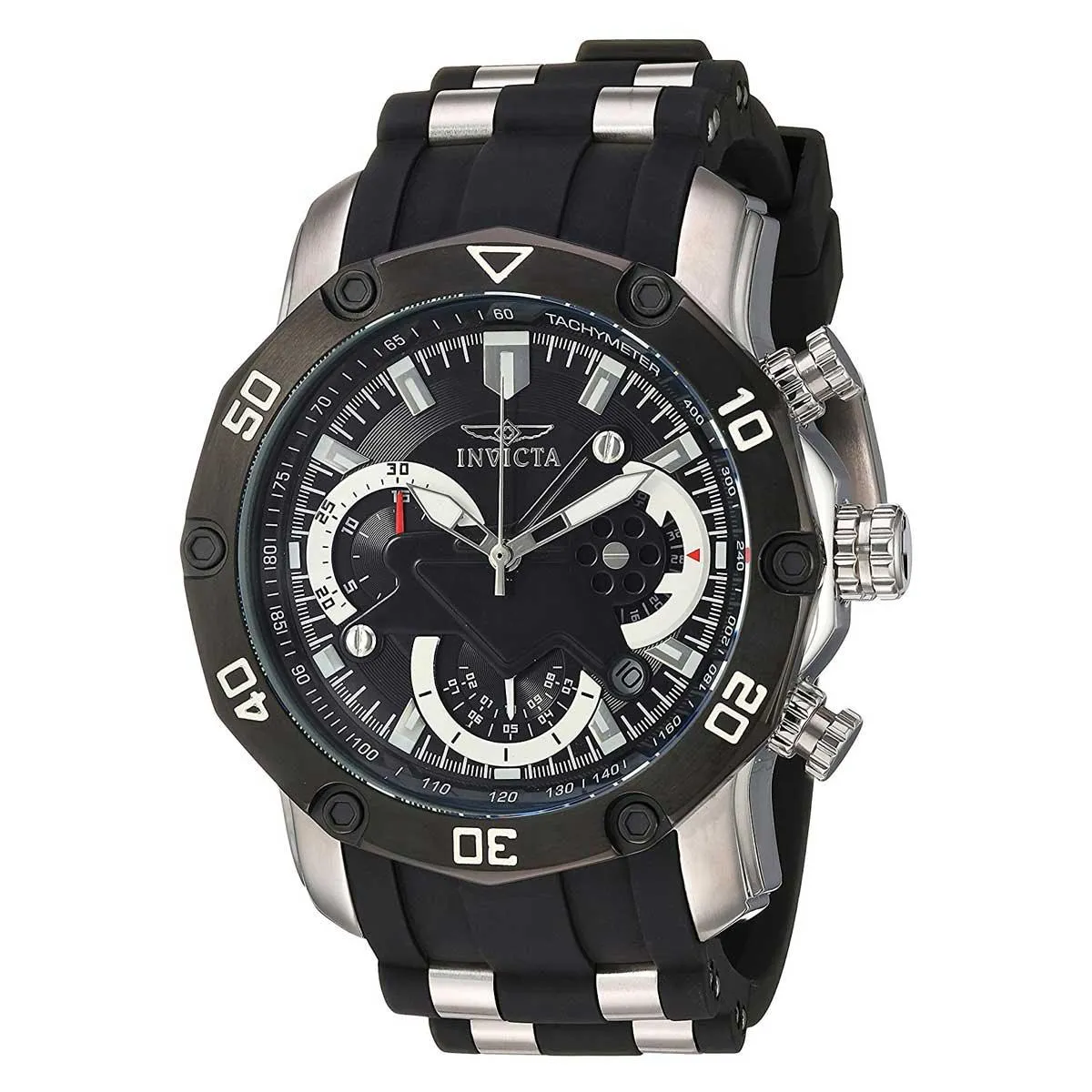 Invicta Men's Chronograph Watch - Pro Diver Steel & Silicone Strap Black Dial | 22797 Invicta Men's Watches