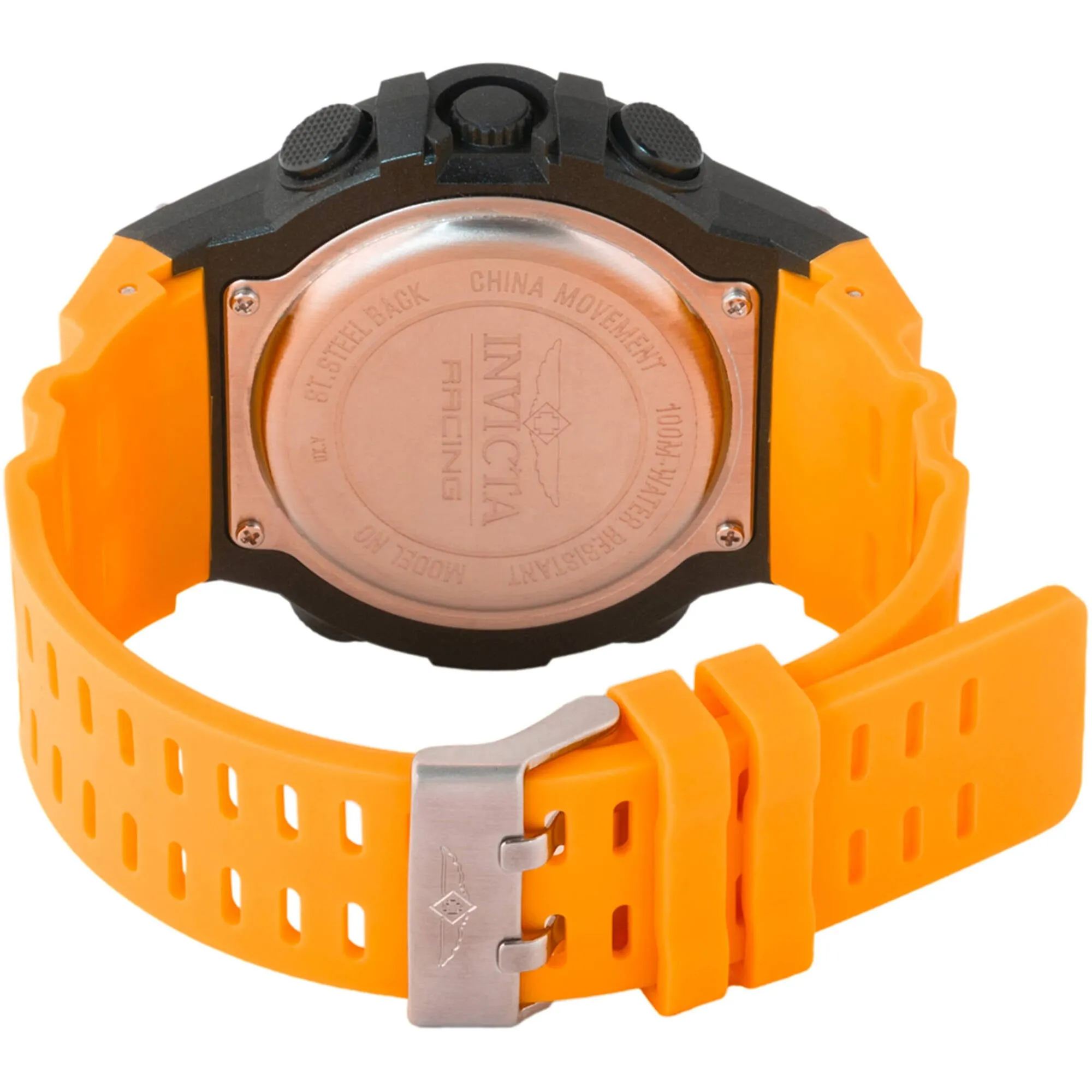 Invicta Men's Digital Watch - Invicta Racing Alarm Orange Polyurethane Strap | 48050 Invicta Men's Watches