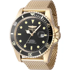 Invicta Men's Dive Watch - Pro Diver Automatic Black Dial Yellow Gold Bracelet | 47966 Invicta Men's Watches
