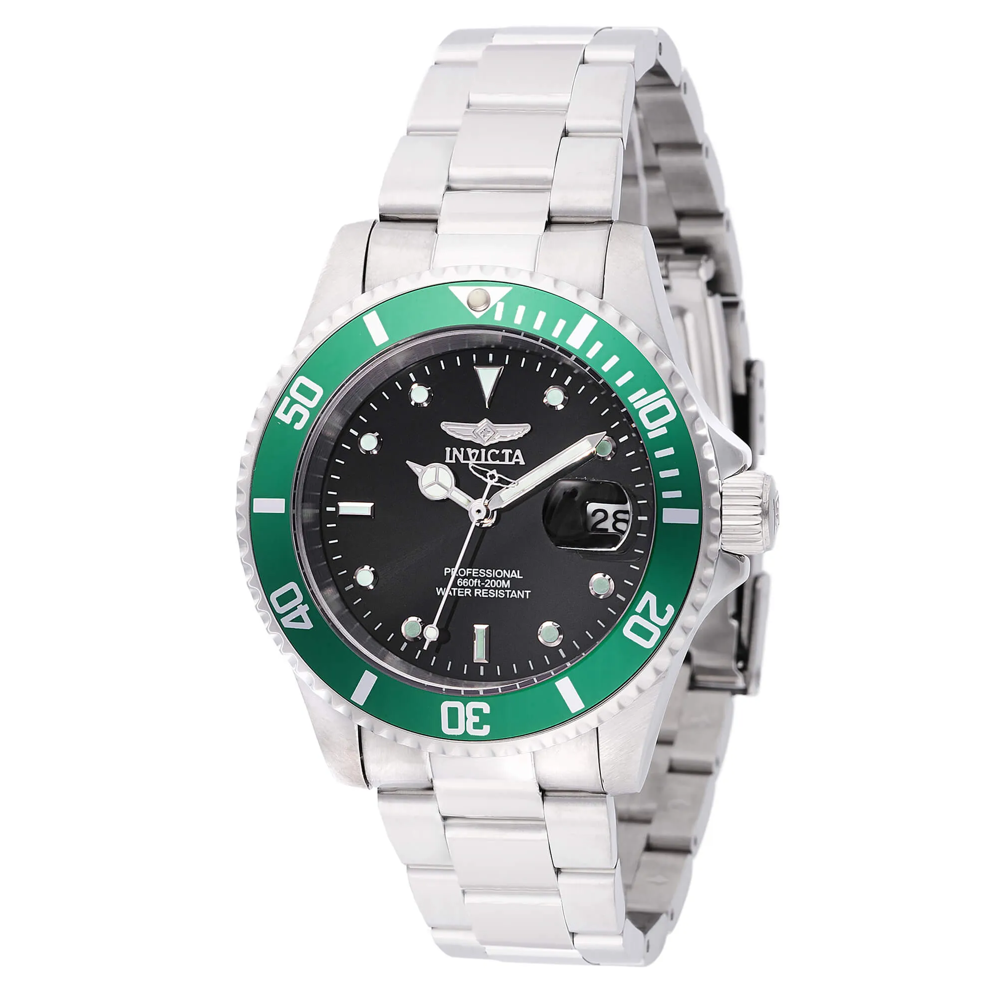 Invicta Men's Dive Watch - Pro Diver Quartz Black Dial Green Rotating Bezel | 47353 Invicta Men's Watches
