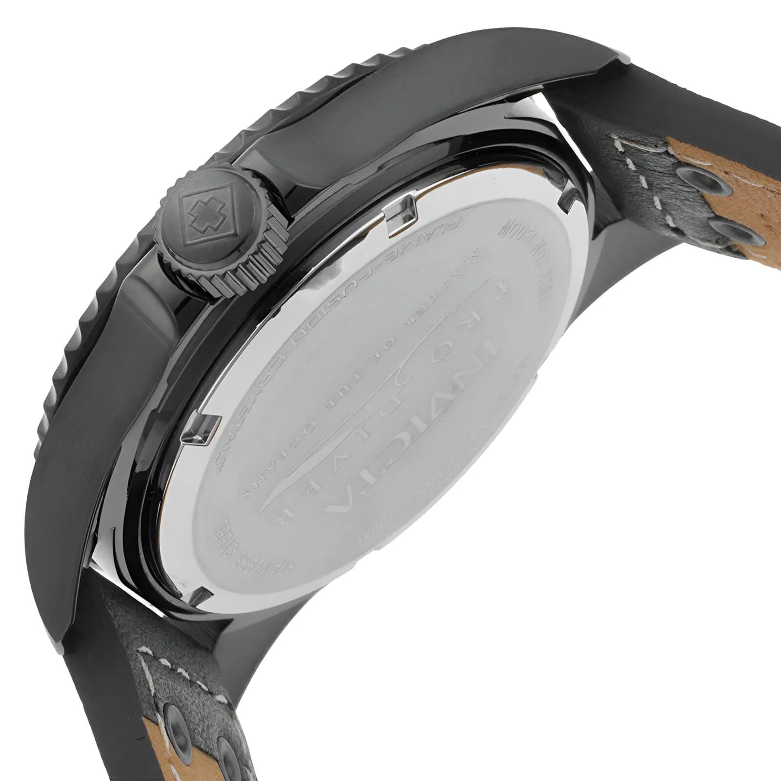 Invicta Men's Grey Leather Strap Watch - Pro Diver Quartz Grey Dial Dive | 22077 Invicta Men's Watches