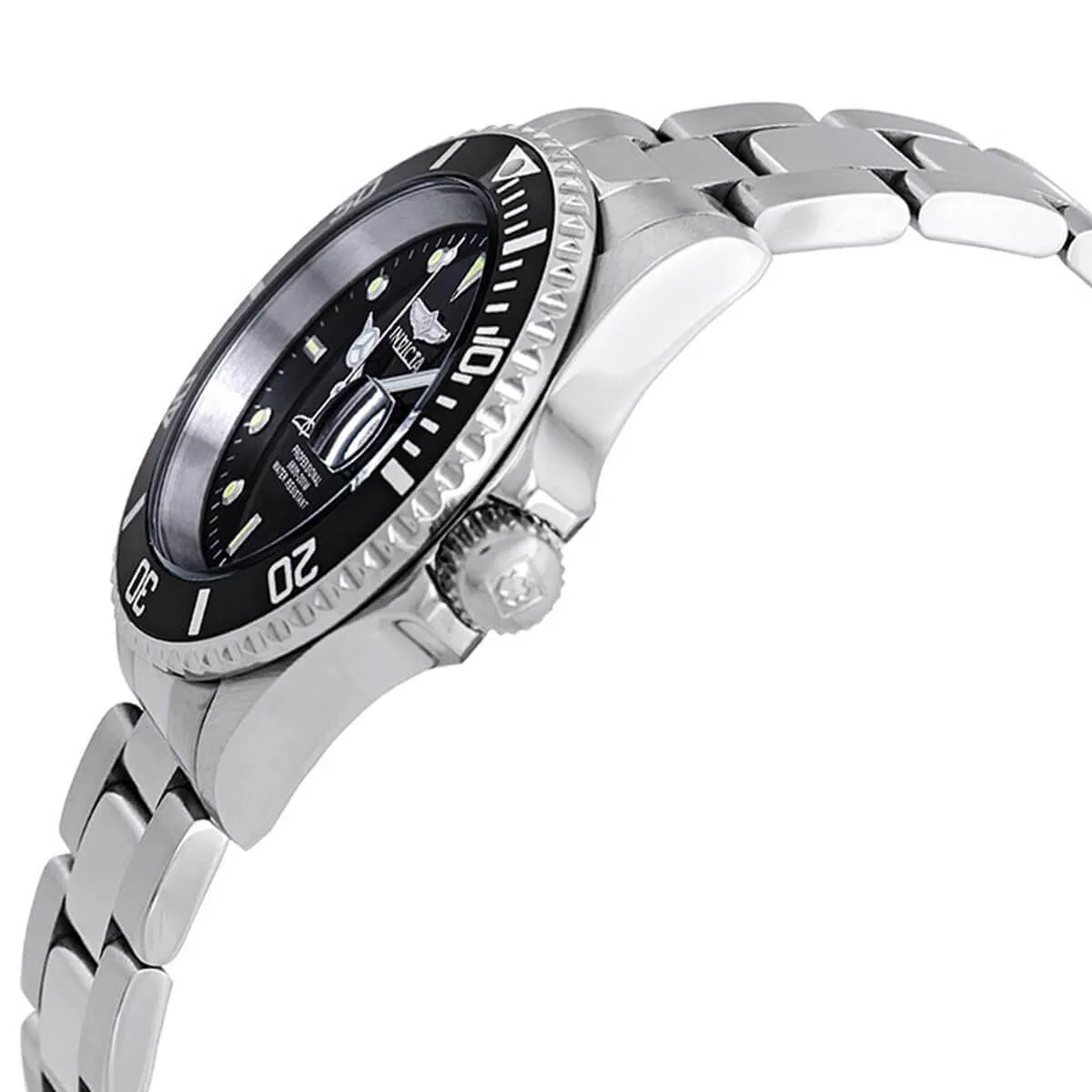Invicta Men's Quartz Watch - Pro Diver Black Dial Stainless Steel Bracelet | 26970 Invicta Men's Watches