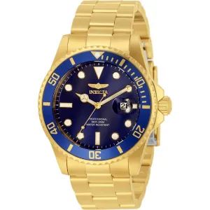 Invicta Men's Quartz Watch - Pro Diver Blue Dial Yellow Gold Steel Bracelet | 33270 Invicta Men's Watches