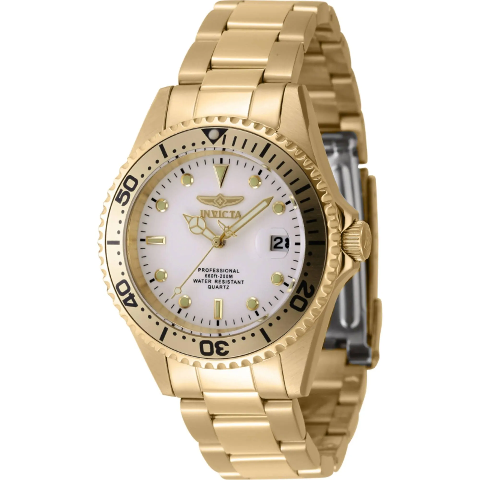 Invicta Men's Quartz Watch - Pro Diver White Dial Yellow Gold Bracelet | 8938OB Invicta Men's Watches