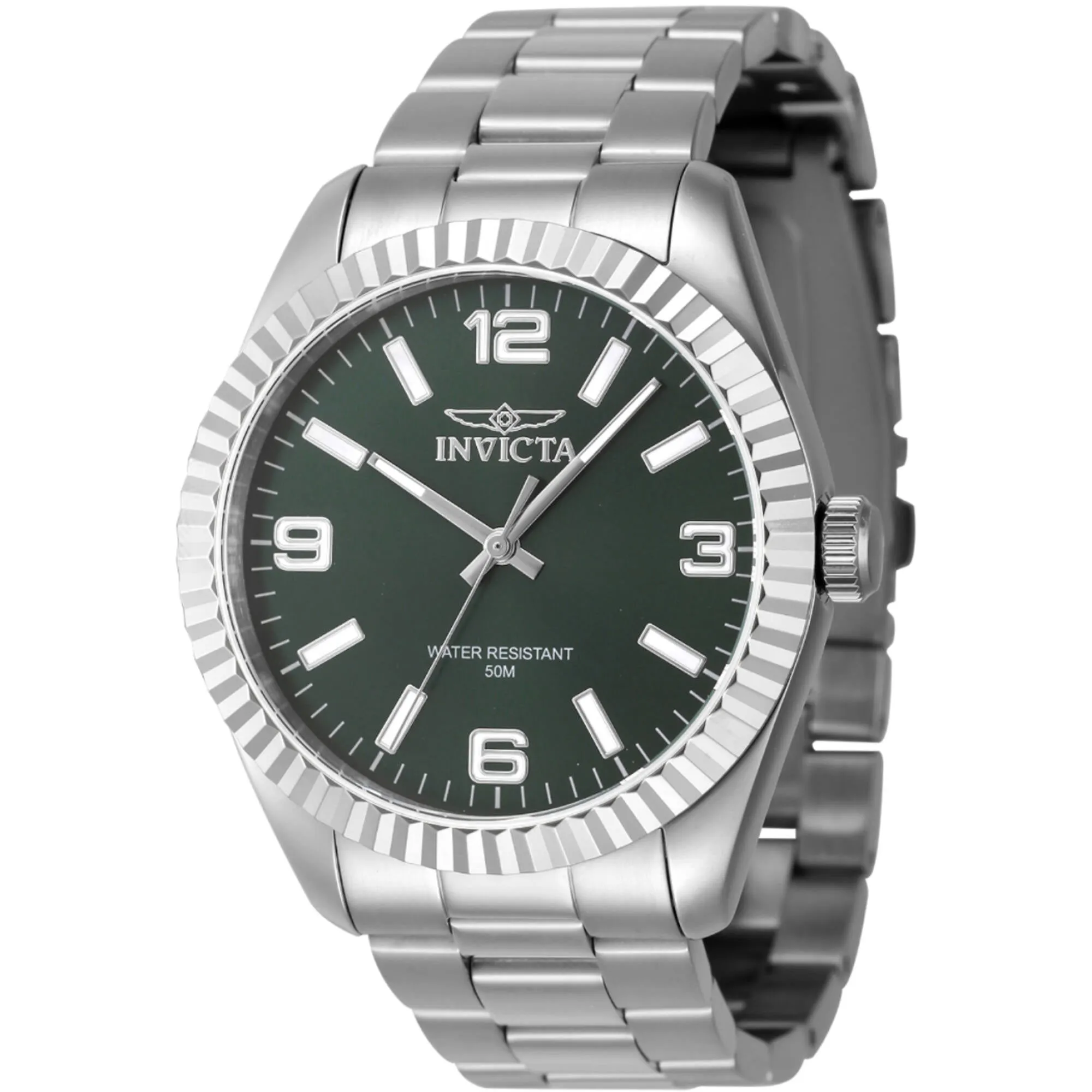 Invicta Men's Quartz Watch - Specialty Green Dial Silver Tone Bracelet | 47450 Invicta Men's Watches