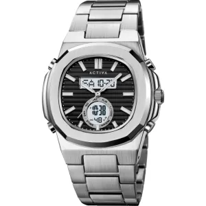 Invicta Men's Watch Activa Alarm Silver Tone Bracelet Analog-Digital ACW2279-005 Invicta Men's Watches