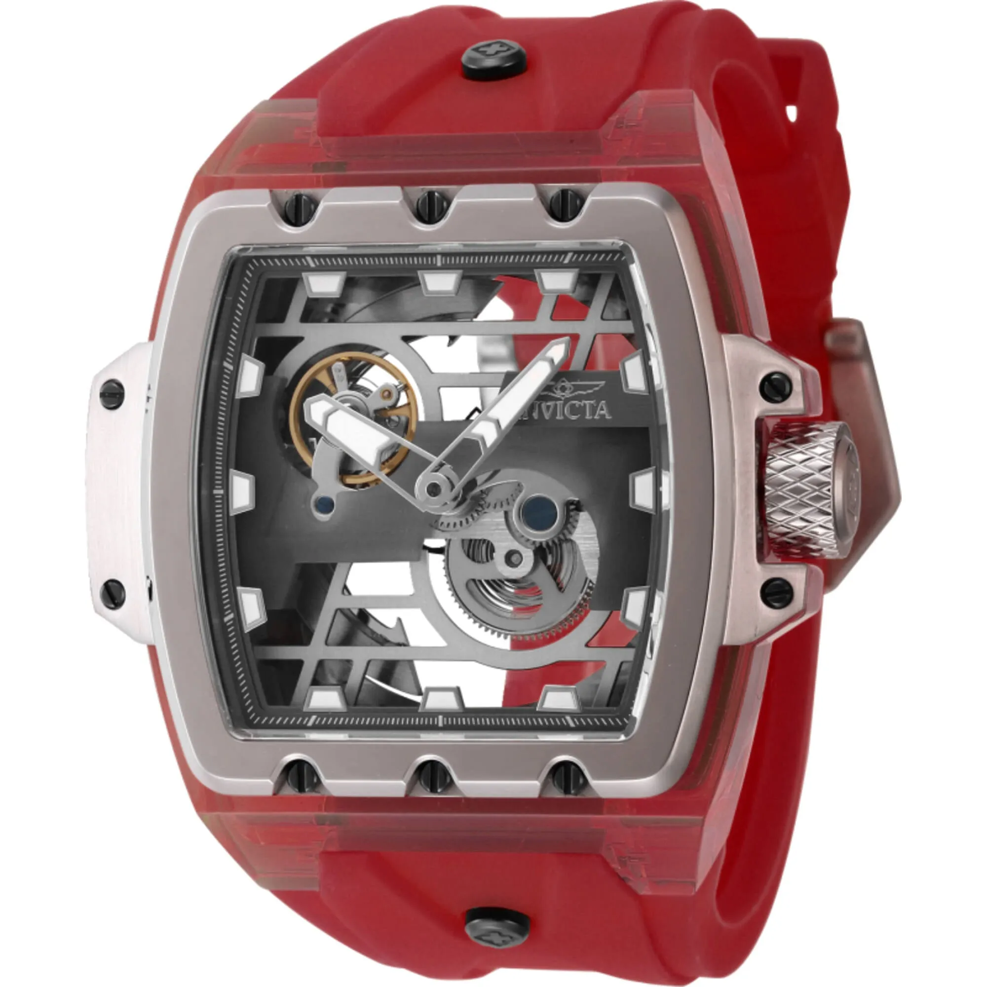 Invicta Men's Watch - Anatomic Automatic Skeleton Dial Red Silicone Strap | 44267 Invicta Men's Watches