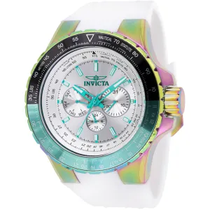 Invicta Men's Watch - Aviator Chronograph Silver Dial White Silicone Strap | 44611 Invicta Men's Watches