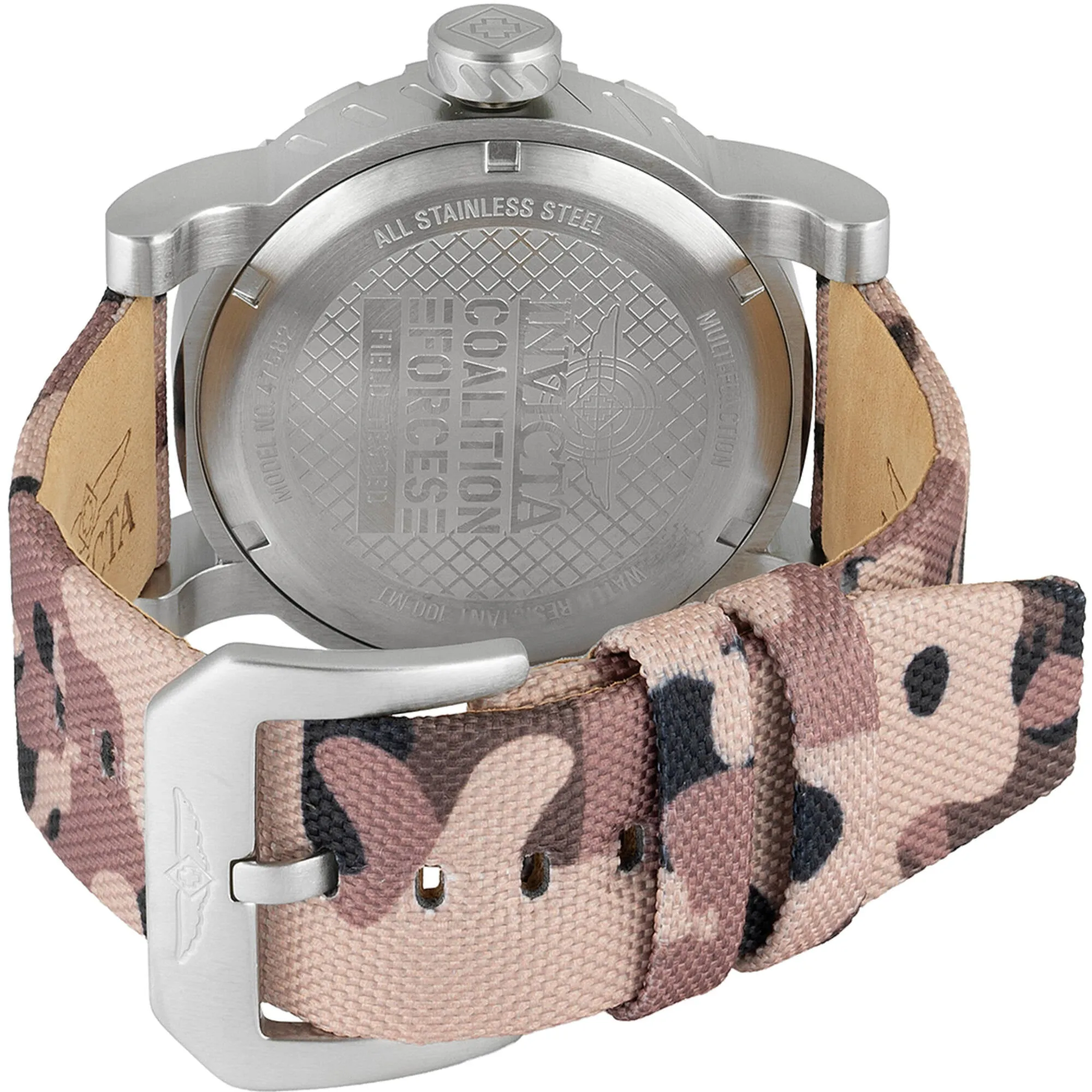 Invicta Men's Watch - I-Force Quartz Black Dial Camouflage and Brown Strap | 47582 Invicta Men's Watches