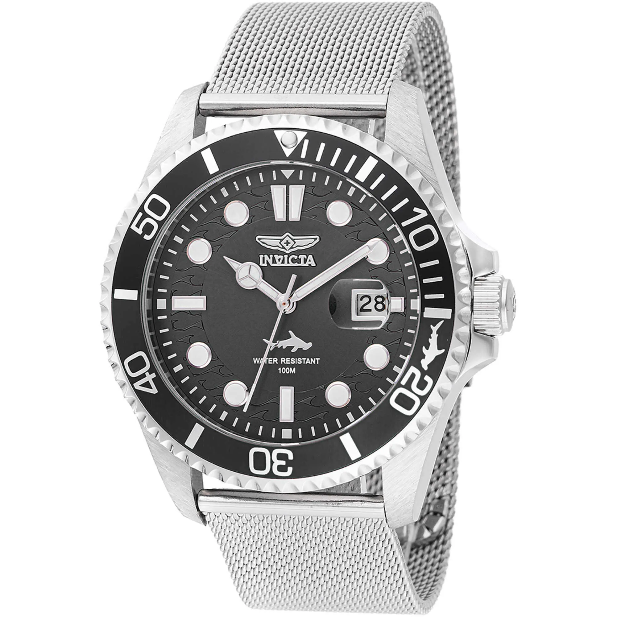Invicta Men's Watch - Pro Diver Black Dial Stainless Steel Mesh Bracelet | 47172 Invicta Men's Watches