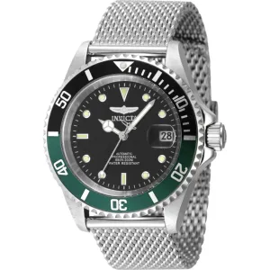 Invicta Men's Watch - Pro Diver Black, Green Rotating Bezel Mesh Bracelet | 48072 Invicta Men's Watches