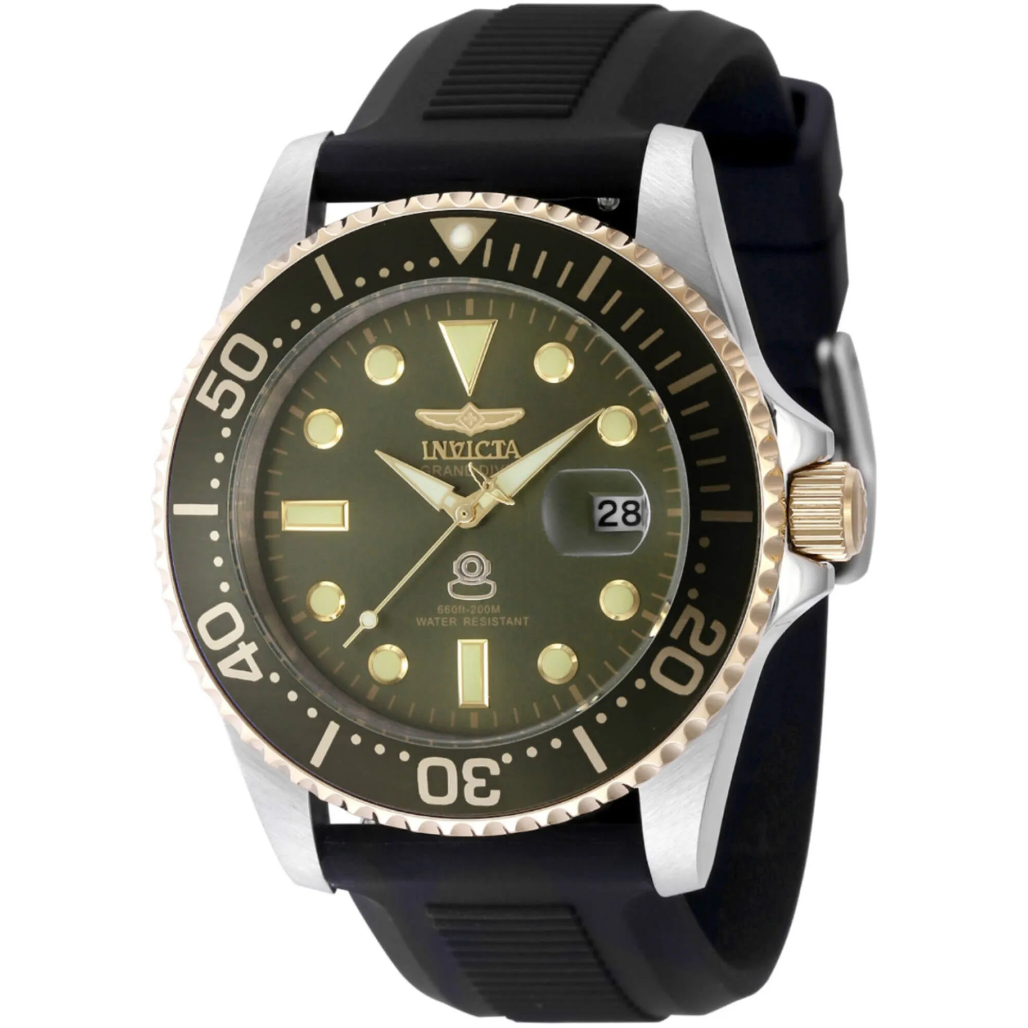 Invicta Men's Watch - Pro Diver Military Green Dial Silver Steel Bracelet | 48217 Invicta Men's Watches