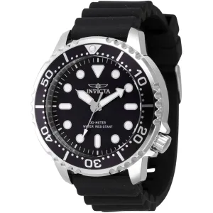 Invicta Men's Watch - Pro Diver Quartz Black Dial Silver Tone Case Strap | 47225 Invicta Men's Watches