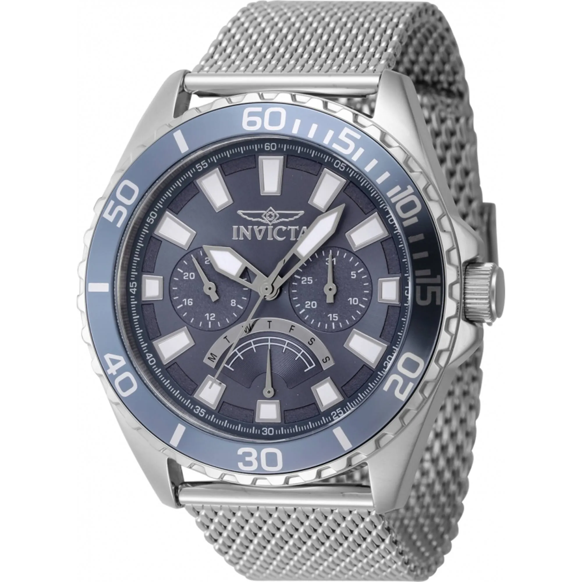 Invicta Men's Watch - Pro Diver Quartz Day-Date Blue Dial Mesh Bracelet | 46905 Invicta Men's Watches