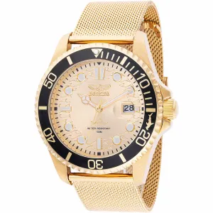 Invicta Men's Watch - Pro Diver Quartz Gold Tone Dial Mesh Bracelet | 47177 Invicta Men's Watches