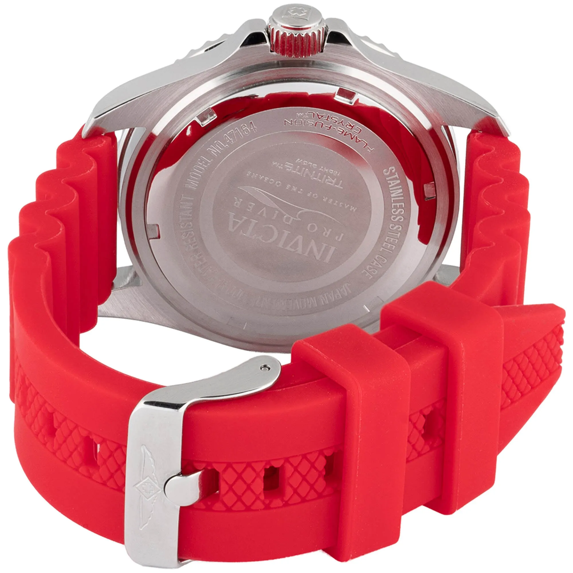 Invicta Men's Watch - Pro Diver Rotating Bezel Blue Dial Red Silicone Strap | 47164 Invicta Men's Watches