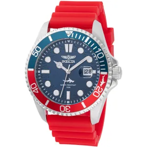 Invicta Men's Watch - Pro Diver Rotating Bezel Blue Dial Red Silicone Strap | 47164 Invicta Men's Watches