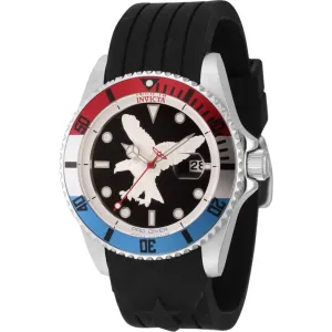 Invicta Men's Watch - Pro Diver Silver Tone and Black Dial Silicone Strap | 45872 Invicta Men's Watches