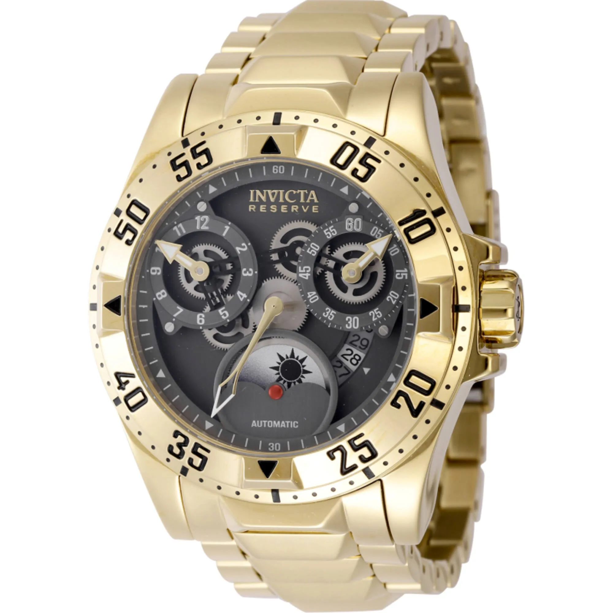 Invicta Men's Watch - Reserve Excursion Automatic Yellow Gold Steel Bracelet | 47571 Invicta Men's Watches