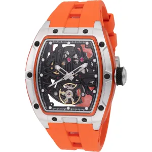 Invicta Men's Watch S1 Rally Automatic Skeleton Dial Orange Strap Chrono 49033 Invicta Men's Watches