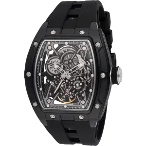 Invicta Men's Watch S1 Rally Chrono Black and Silver Skeleton Dial Strap 49018 Invicta Men's Watches