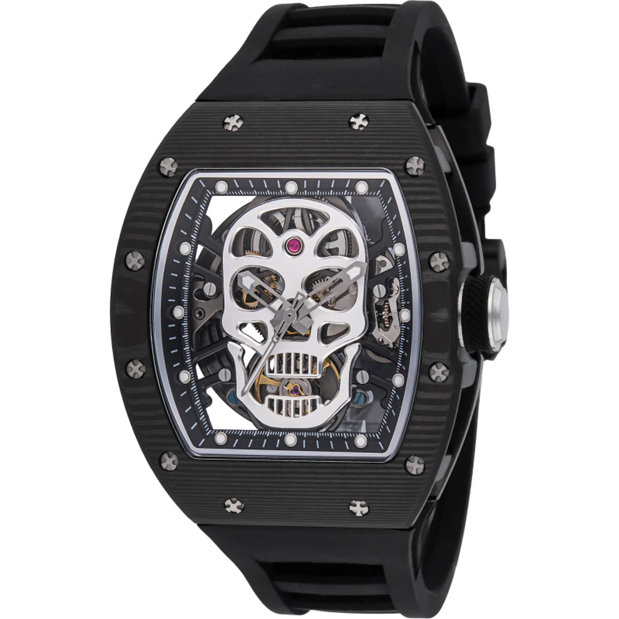 Invicta Men's Watch S1 Rally Chrono Skeleton Dial Black Silicone Strap 49025 Invicta Men's Watches