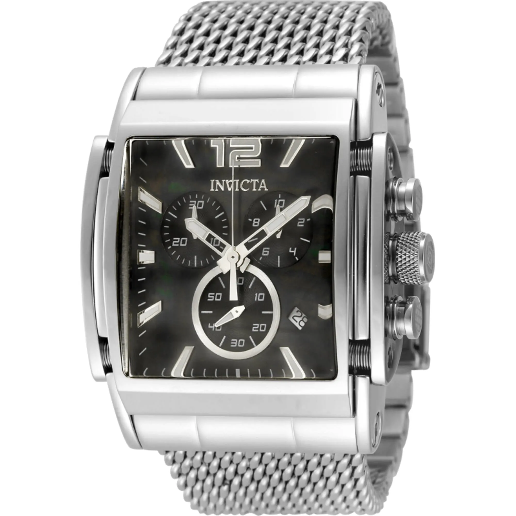 Invicta Men's Watch Speedway Chrono Black Mother of Pearl Dial Bracelet 48206 Invicta Men's Watches
