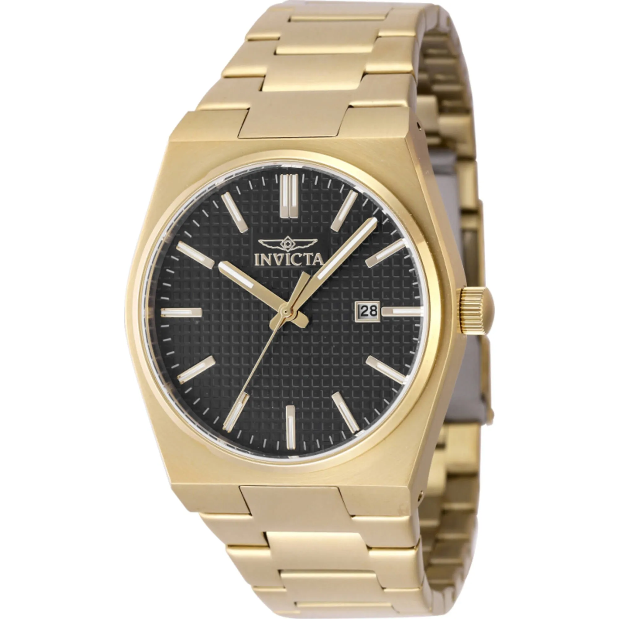 Invicta Men's Watch - Speedway Quartz Black Dial Yellow Gold Steel Bracelet | 48395 Invicta Men's Watches