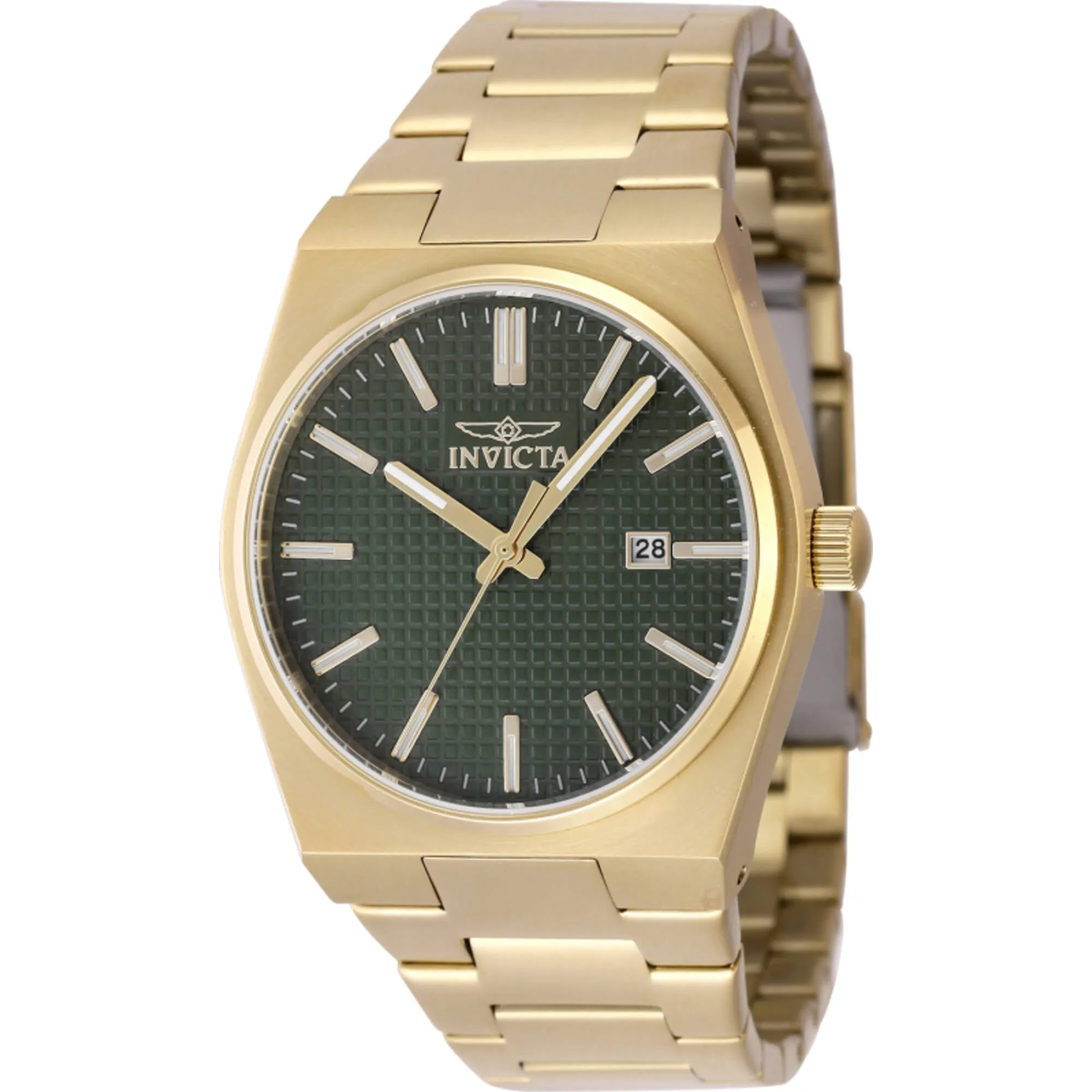Invicta Men's Watch - Speedway Quartz Green Dial Yellow Gold Steel Bracelet | 48399 Invicta Men's Watches