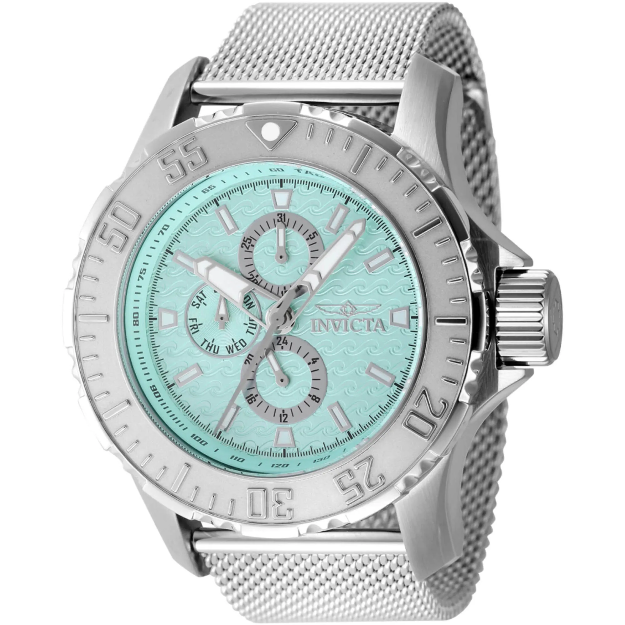 Invicta Men's Watch - Vintage Quartz Chrono Turquoise Dial Mesh Bracelet | 48012 Invicta Men's Watches