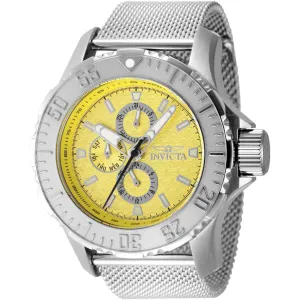 Invicta Men's Watch - Vintage Quartz Chronograph Yellow Dial Mesh Bracelet | 48014 Invicta Men's Watches