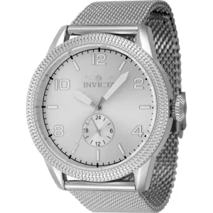 Invicta Men's Watch - Vintage Silver Dial Stainless Steel Mesh Bracelet Quartz | 47133 Invicta Men's Watches