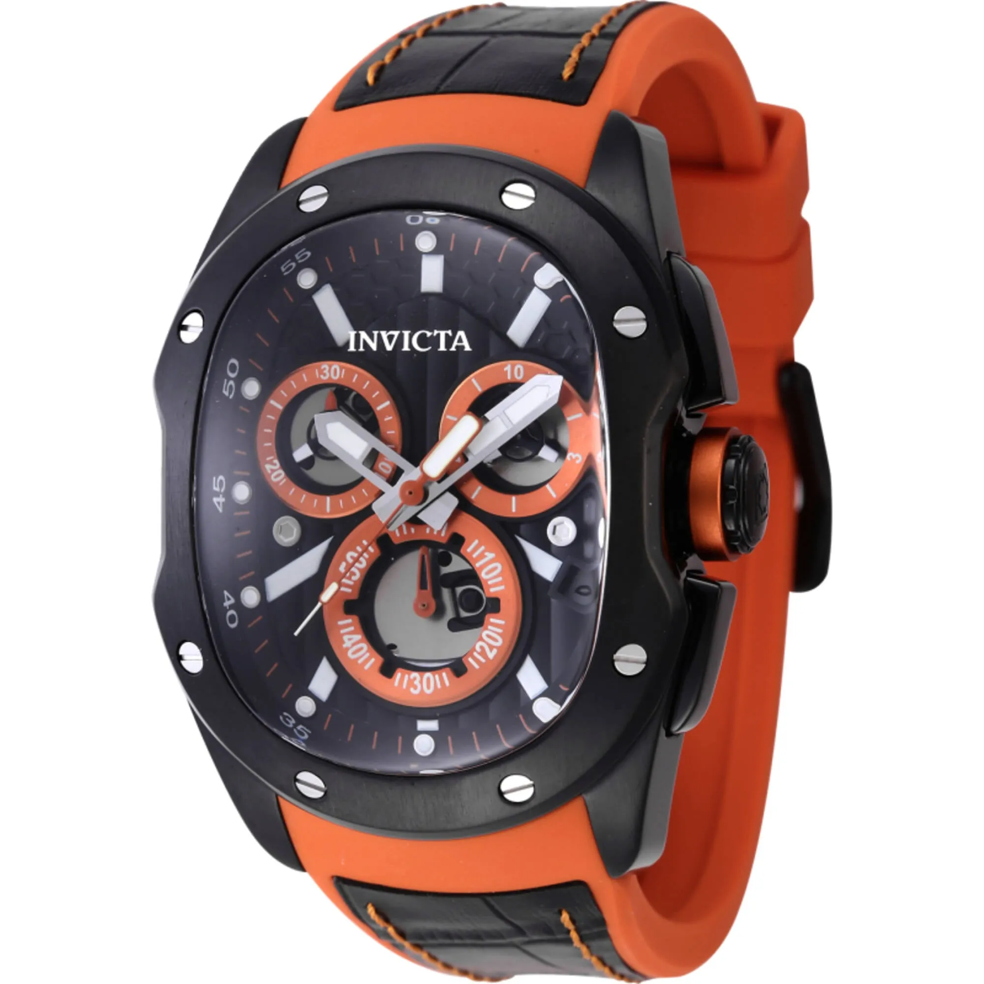 Invicta Men's Wrap Watch - Lupah Revolution 2.0 Chrono Black and Orange Strap | 45438 Invicta Men's Watches