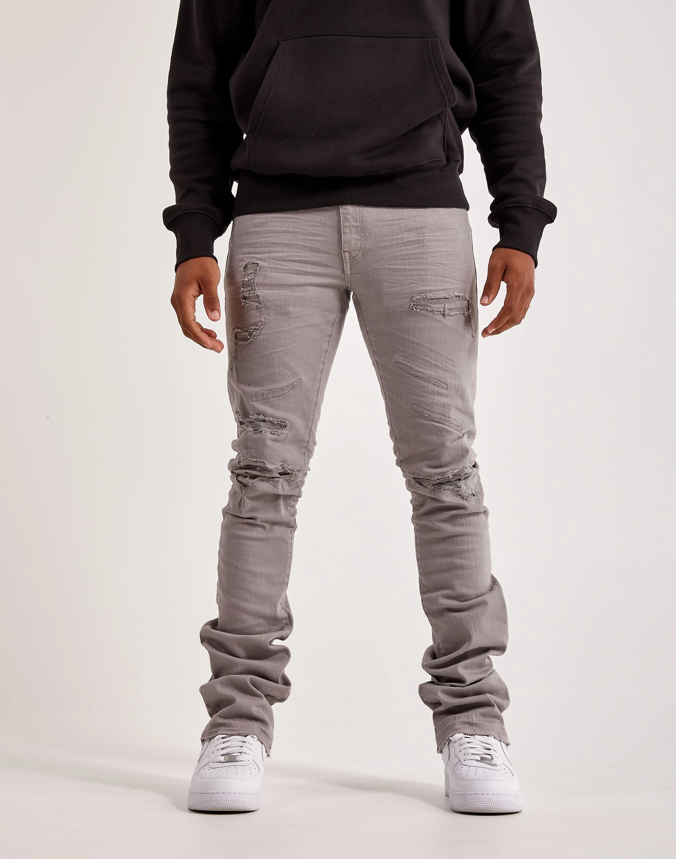 Jordan Craig Stacked Denim Jeans Embroidered fashion Party wear