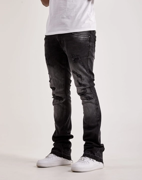 Jordan Craig Stacked Denim Jeans Polyester - used fashion Fashion rental