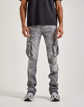 Jordan Craig Stacked Flare Cargo Denim Jeans Best - selling fashion Fashion subscription services