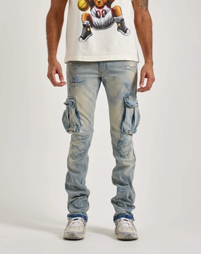 Jordan Craig Stacked Flare Cargo Denim Jeans Fashion lookbook Fashion bloggers' picks