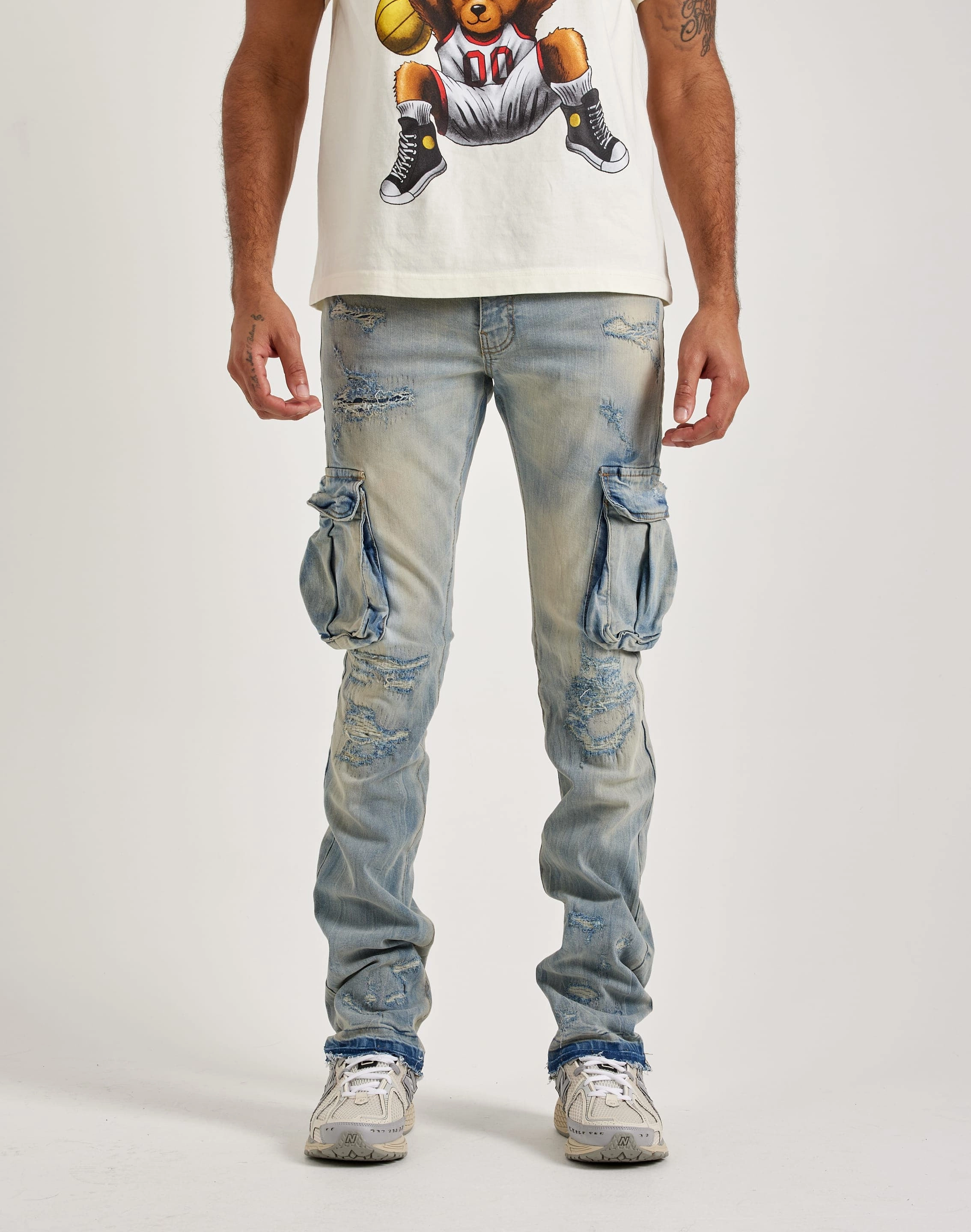 Jordan Craig Stacked Flare Cargo Denim Jeans Fashion lookbook Fashion bloggers' picks