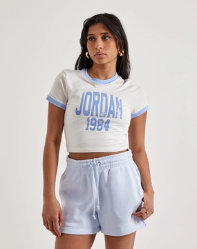 Jordan Cropped Graphic Tee Denim - based fashion Party wear