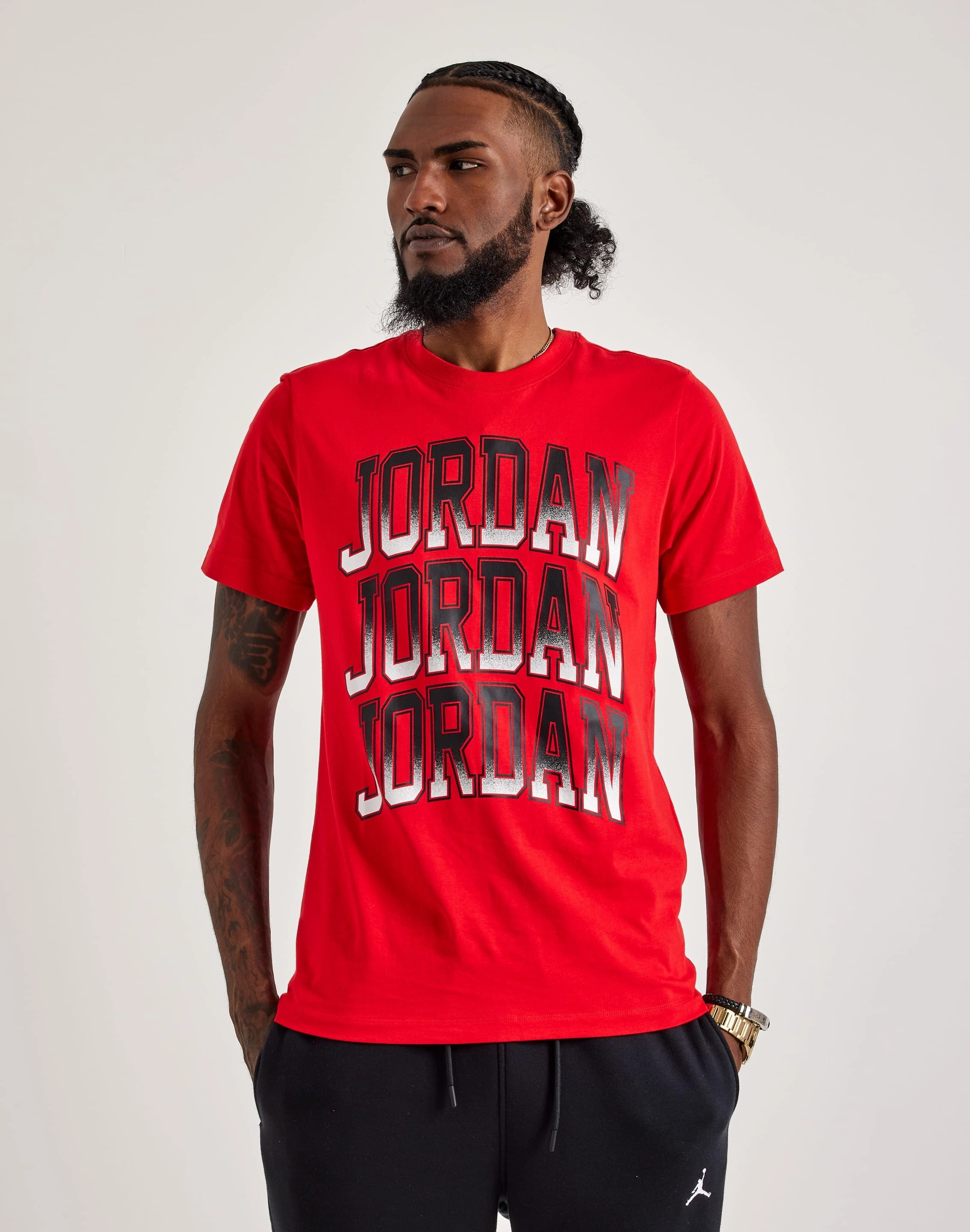 Minimalist fashion Jordan Stack Tee Vintage - inspired fashion